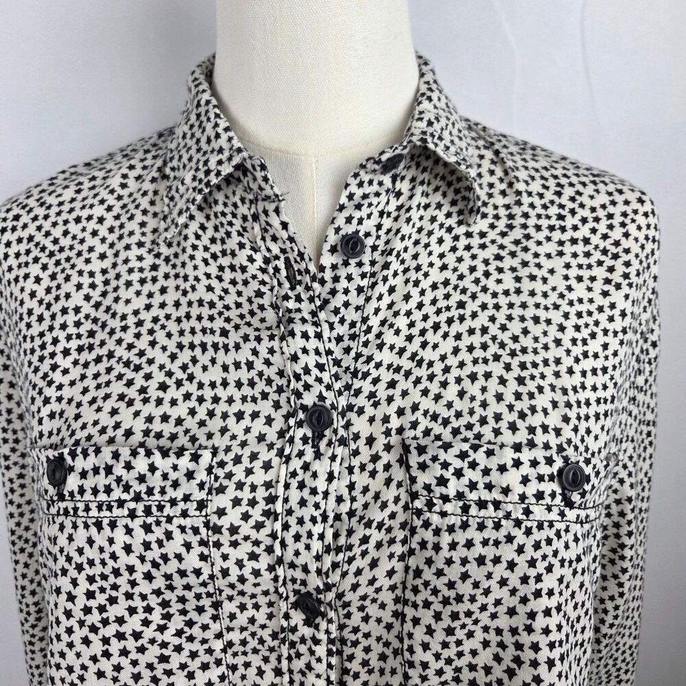 Denim & Supply Ralph Lauren Shirt Small Button-Down Long Sleeve B&W Celestial‎